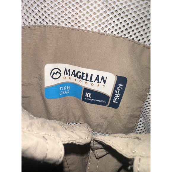 Khaki Magellan Short Sleeve MagWick Fishing Shirt Men's Sports XL - Picture 2 of 3